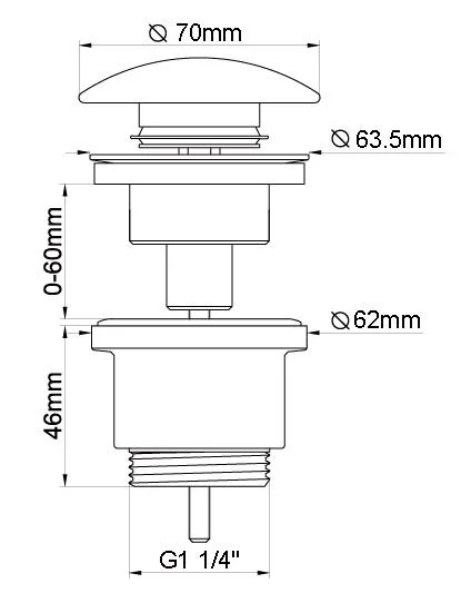 Push-Open Waste for Basin