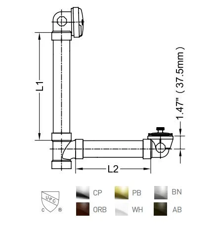 Flexible Sch40 PVC Bath Waste, Lift &amp; Turn