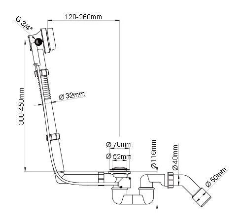 Bath Waste &amp; Overflow Combined with Bath Filler