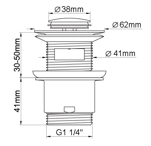 Push-Open Waste for Basin