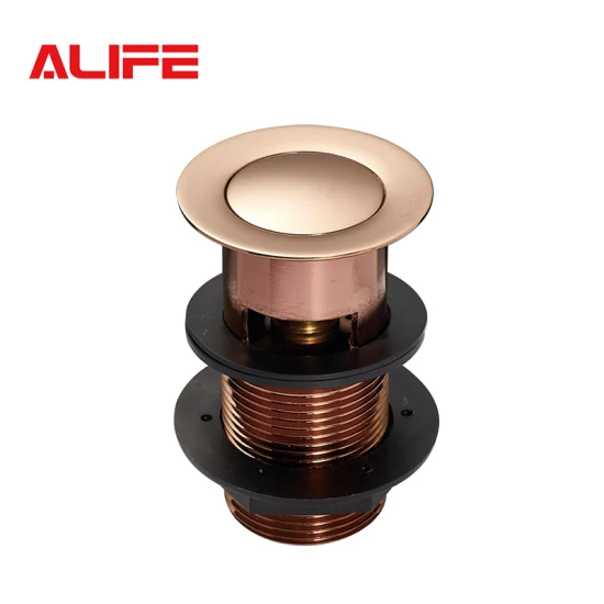 Alife Black Brass Slotted Pop-up Sink Drainer Basin Waste with Chrome Plating Zinc Backnut