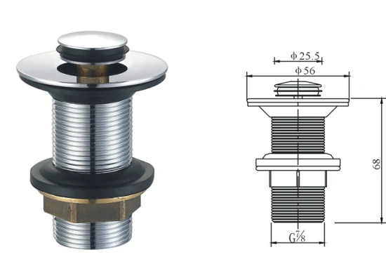 Popular G 1 1/4 Lavatory Brass Pop up Drain Click Clack Bathtub Drain Tub Waste Sink Drain Waste Valve with Overflow